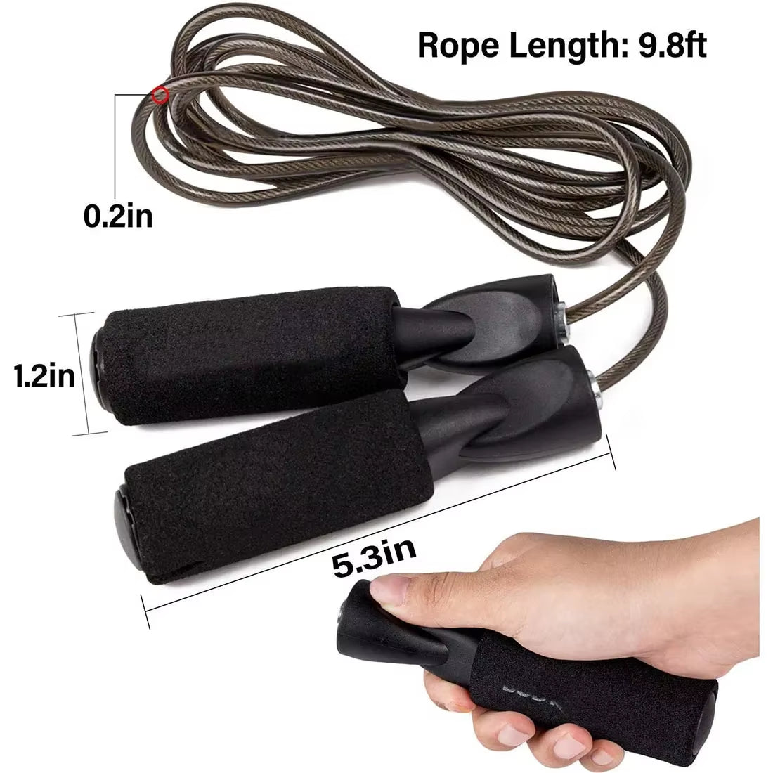 1Pc Adjustable Length Steel Wire Jump Rope Speed Skipping Workout Fitness Kids Adults Sport Portable Exercise Training Equipment