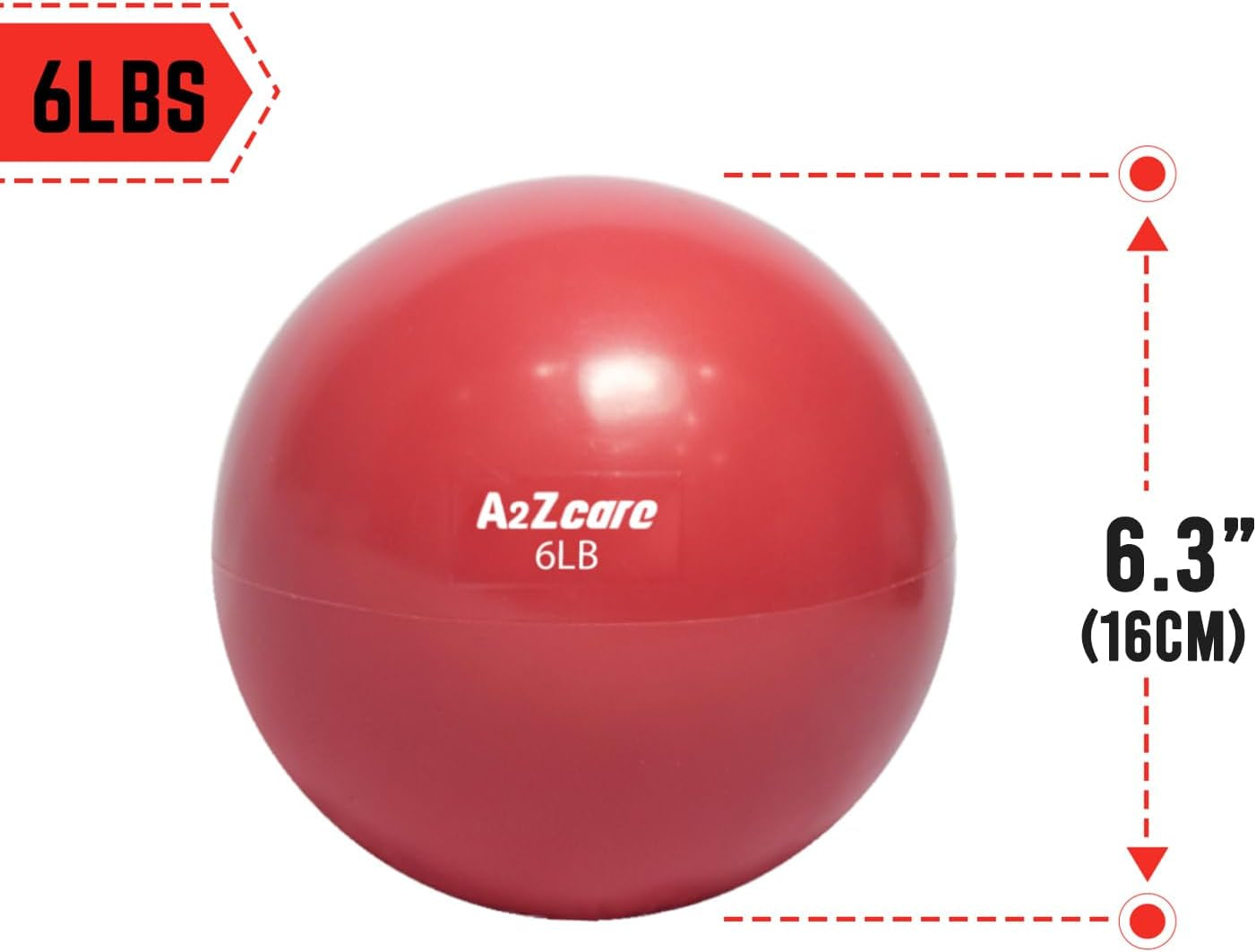 A2ZCARE Toning Ball - Weighted Toning Exercise Ball - Soft Weighted Medicine Ball for Pilates, Yoga, Physical Therapy and Fitness
