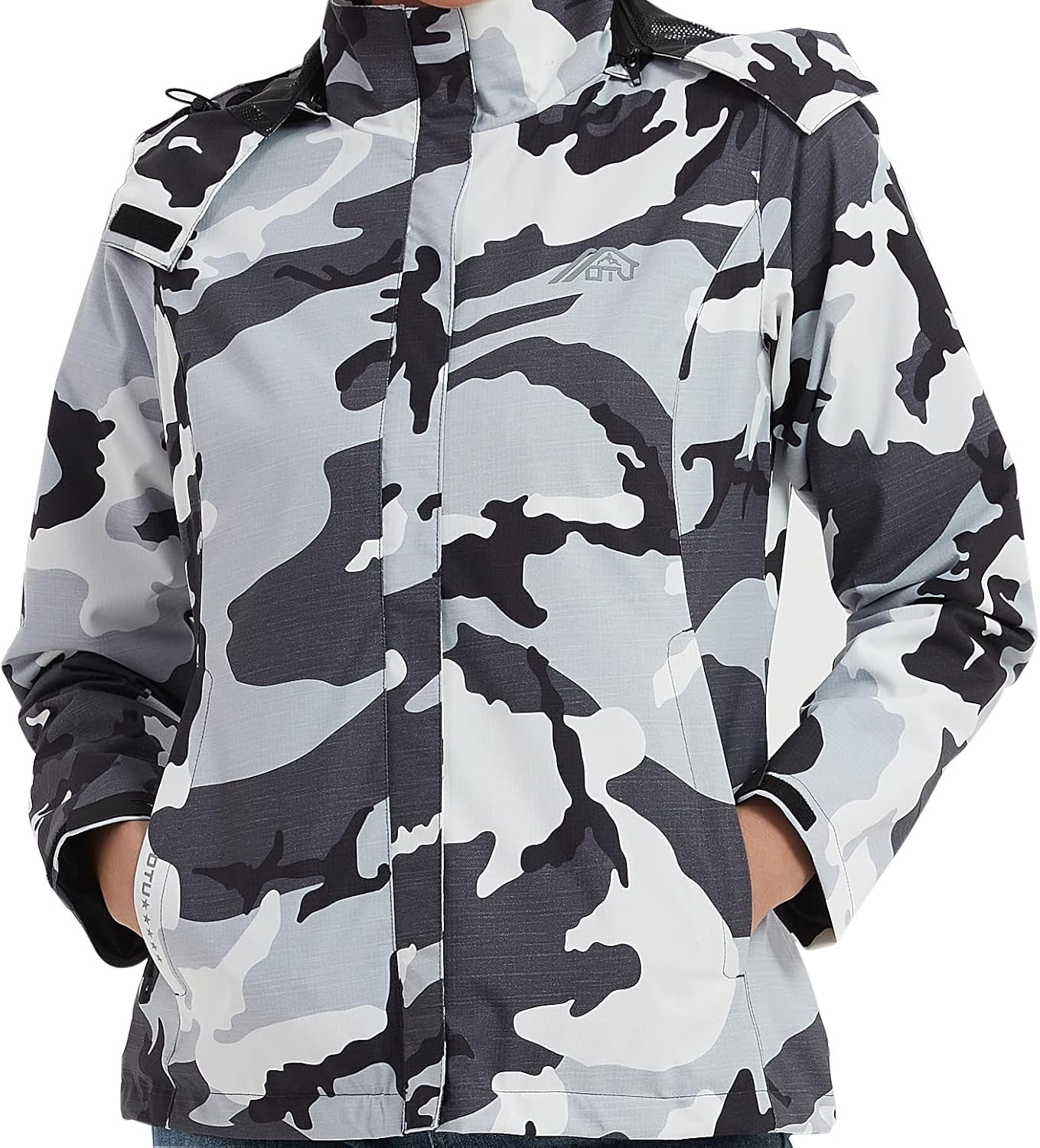 OTU Women's Lightweight Waterproof Rain Jacket with Hood for Hiking and Outdoor Travel