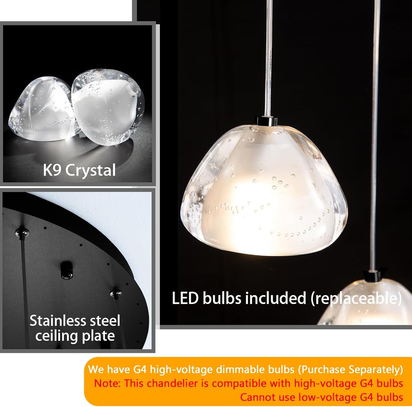 177'' Long Large Crystal Chandeliers 25-Lights LED Chandeliers for High Ceiling Handing Light Fixture for Hallway Foyer Staircase