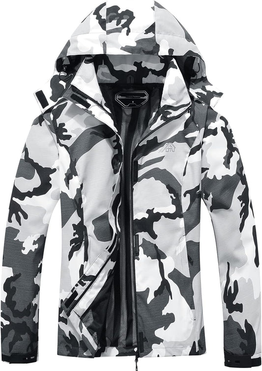 OTU Women's Lightweight Waterproof Rain Jacket with Hood for Hiking and Outdoor Travel